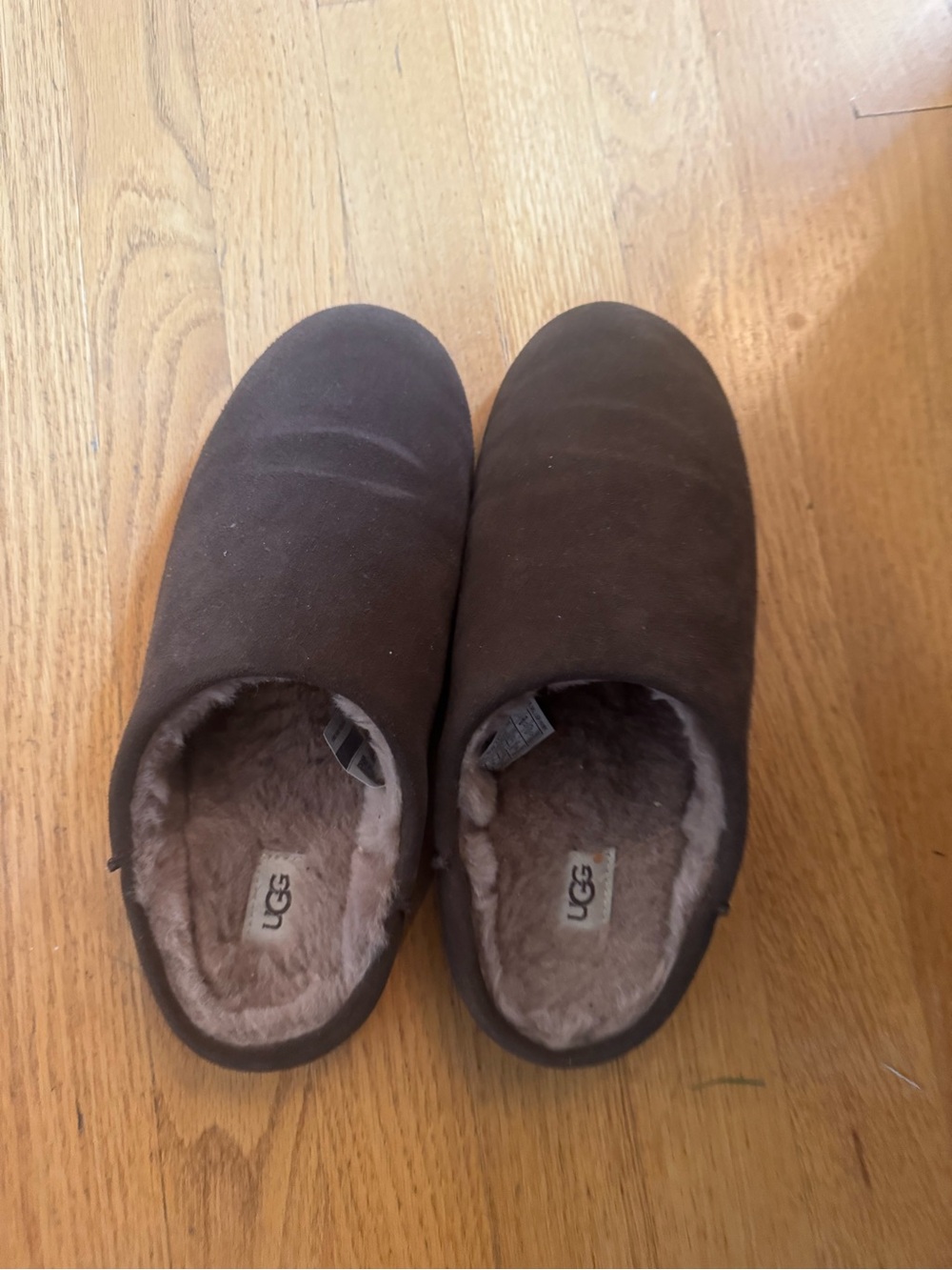 UGG Women's Brown Shearling-Lined Slip-On Clog Like New w.o box